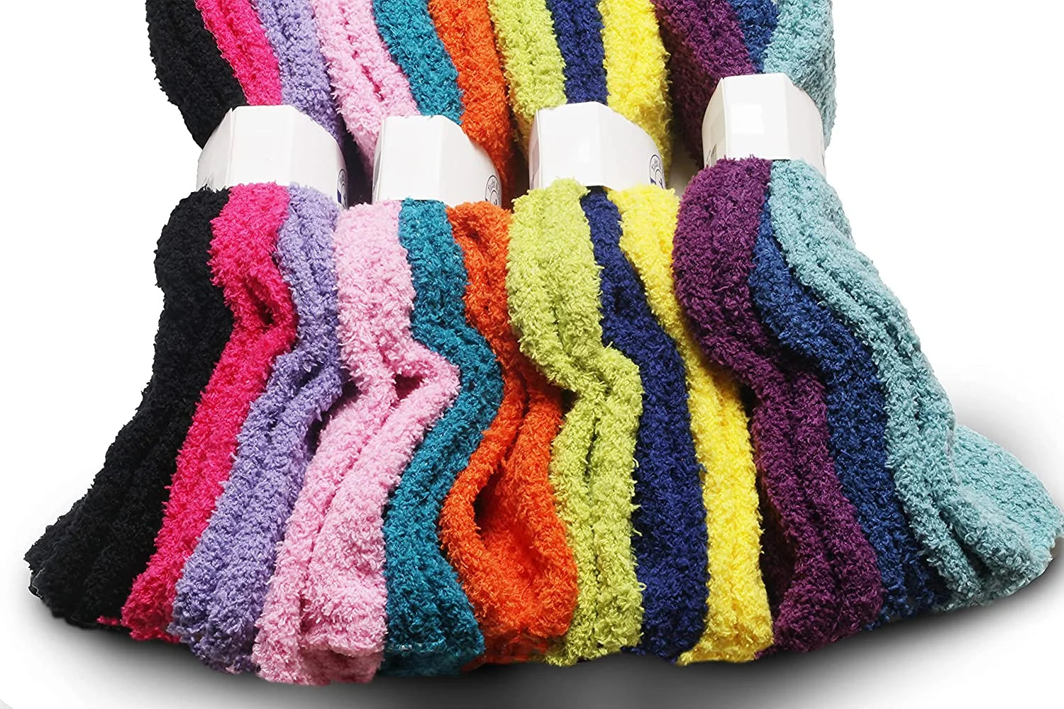 Womens Wholesale Bulk Warm and Cozy Fuzzy Socks, Colorful Winter Socks (12 Pack Assorted)