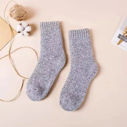 3 Pairs Winter Men'S Wool Socks Super Thick Warm High Quality Harajuku Retro Snow Casual Antifreeze Cashmere Socks Men
