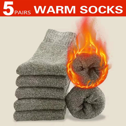 3 Pairs Winter Men'S Wool Socks Super Thick Warm High Quality Harajuku Retro Snow Casual Antifreeze Cashmere Socks Men