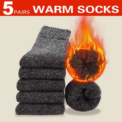 3 Pairs Winter Men'S Wool Socks Super Thick Warm High Quality Harajuku Retro Snow Casual Antifreeze Cashmere Socks Men