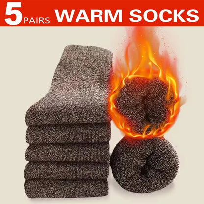 3 Pairs Winter Men'S Wool Socks Super Thick Warm High Quality Harajuku Retro Snow Casual Antifreeze Cashmere Socks Men